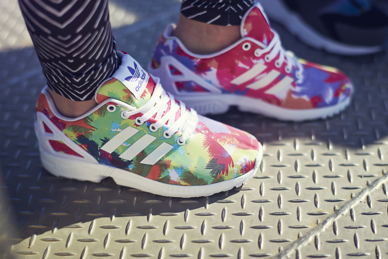 adidas zx flux floral on feet